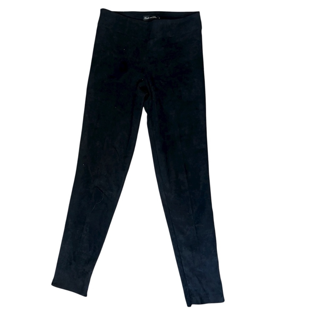 Estelle & Finn black stone wash faux suede stretchy skinny legging pants size 4